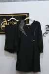 black Crest Formal 2-Piece Stitched waffle knit  Suit