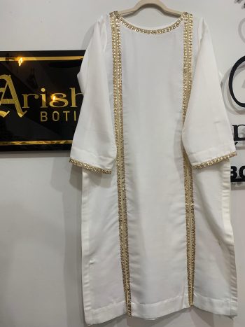 Three piece with stitched silk suit